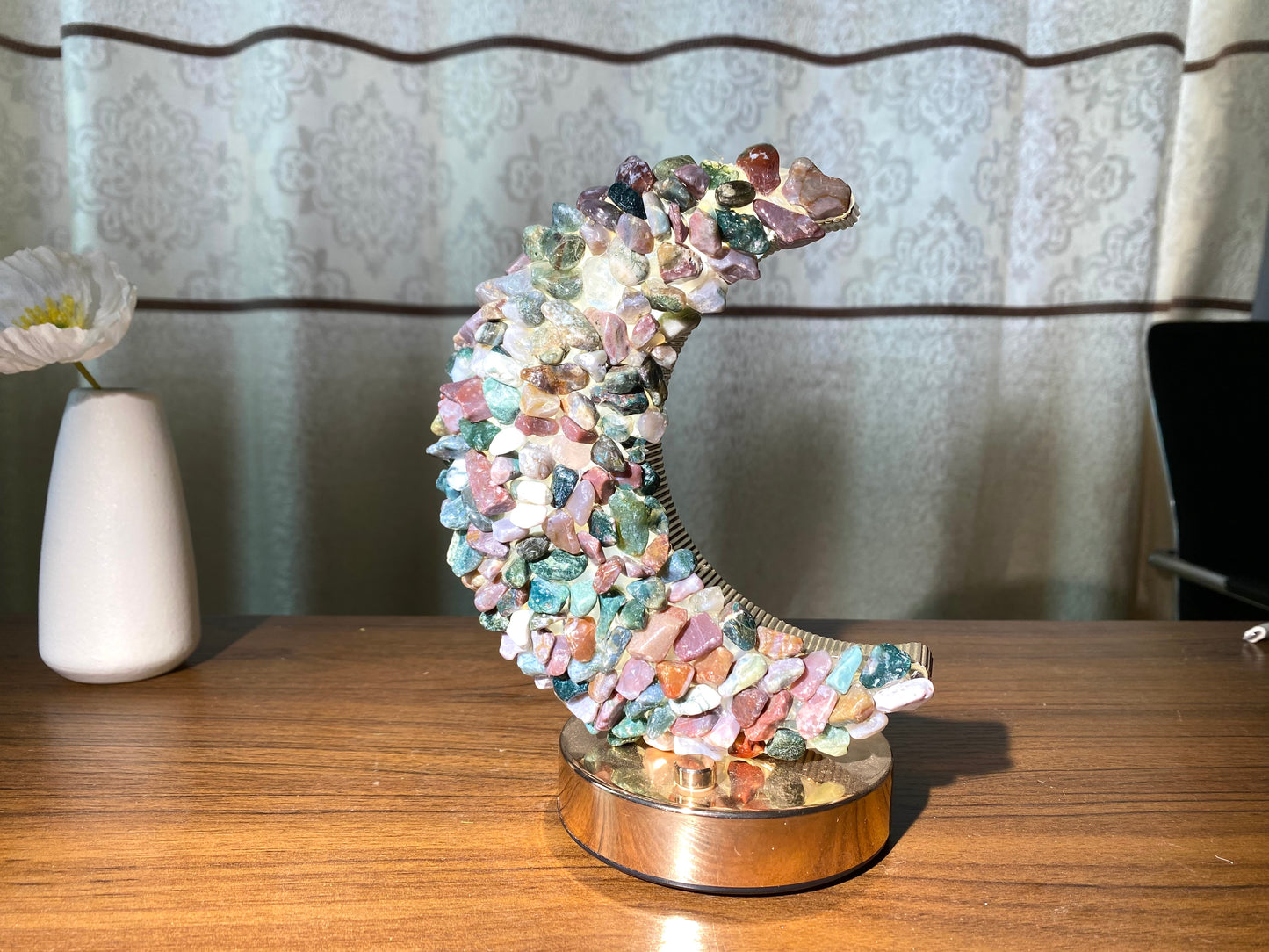 Horse Natural Crystal Lamps,Ocean Jasper Lamps, Handmade Crystal Nightlight,Table Lamp, Desk Lamp, Crystal Gift, Birthday Gifts.