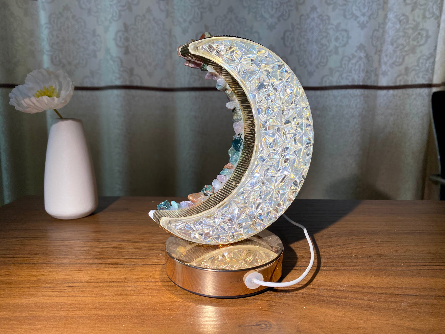 Horse Natural Crystal Lamps,Ocean Jasper Lamps, Handmade Crystal Nightlight,Table Lamp, Desk Lamp, Crystal Gift, Birthday Gifts.