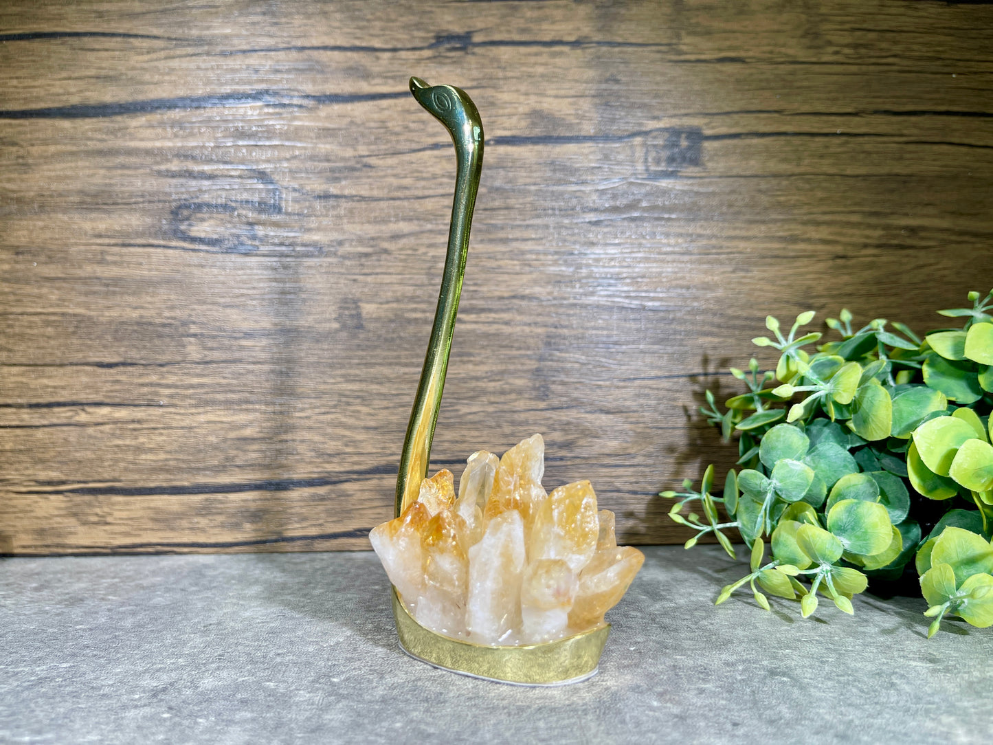 6'' Natural Citrine Swans, Crystal Swans, Crystal Animals, Crystal Decor