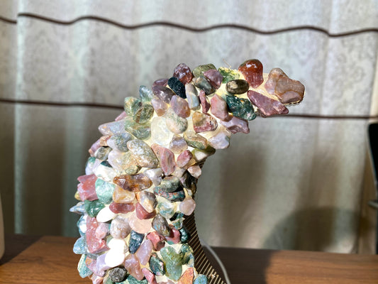 Horse Natural Crystal Lamps,Ocean Jasper Lamps, Handmade Crystal Nightlight,Table Lamp, Desk Lamp, Crystal Gift, Birthday Gifts.