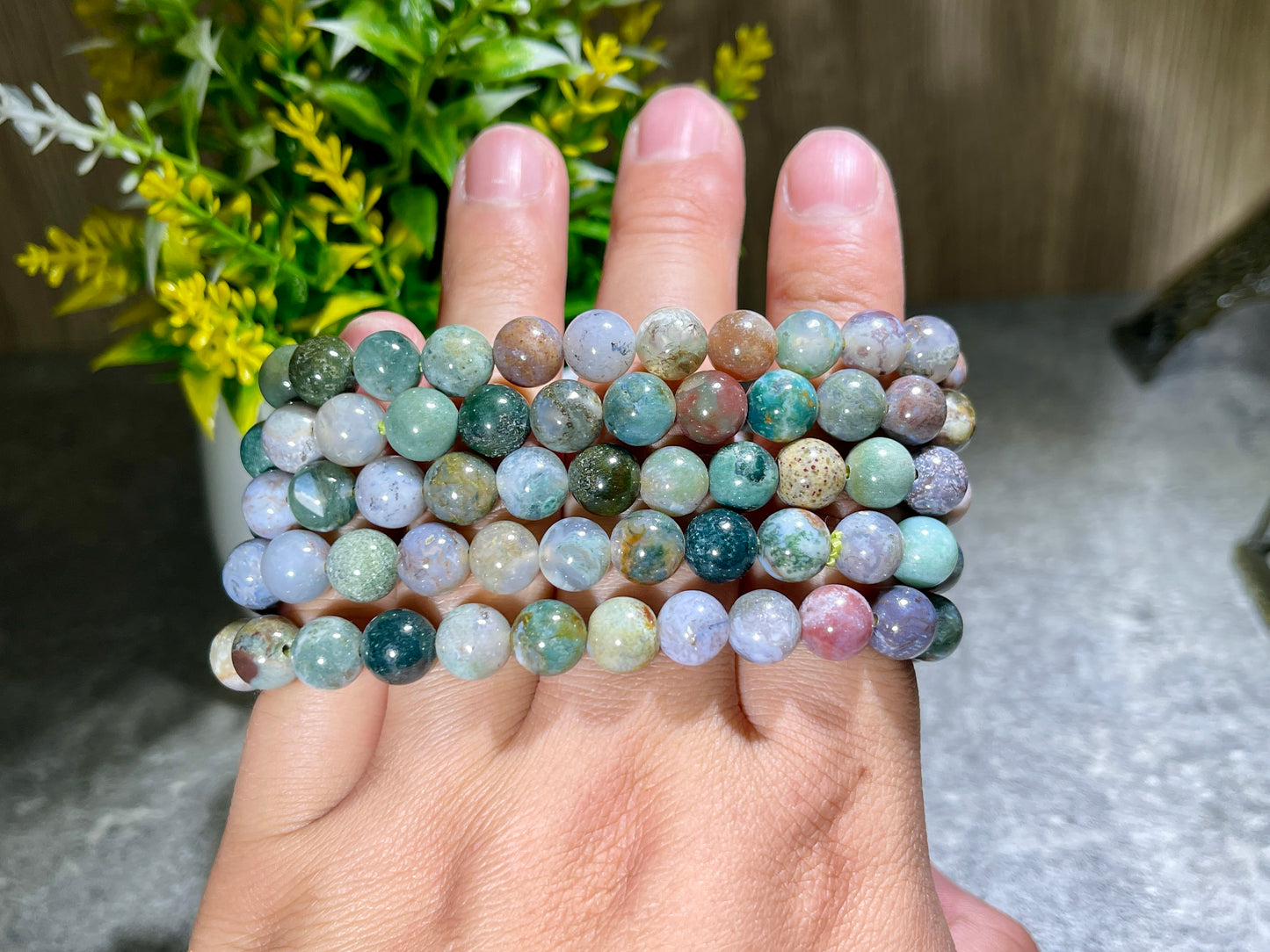 Leo (July 23 - August 22) Natural Moss Agate Bracelets