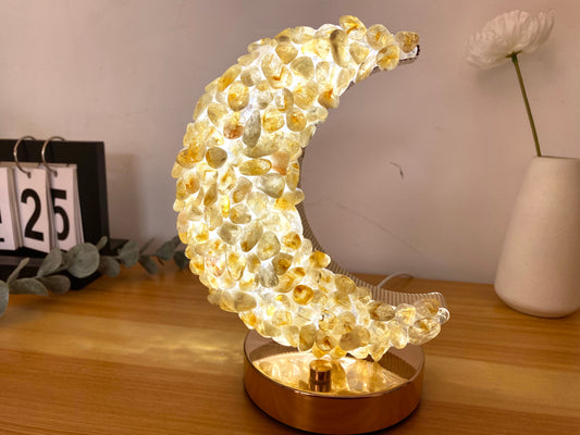 Ox Natural Citrine Lamp, Crystal Lamp, Table Lamp,Desk Lamp, Citrine Lamp,Moon Light,Home Decor,USB Light, Crystal Light,Night Light