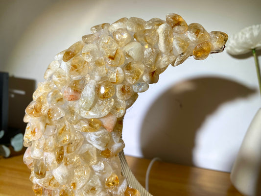 Ox Natural Citrine Lamp, Crystal Lamp, Table Lamp,Desk Lamp, Citrine Lamp,Moon Light,Home Decor,USB Light, Crystal Light,Night Light