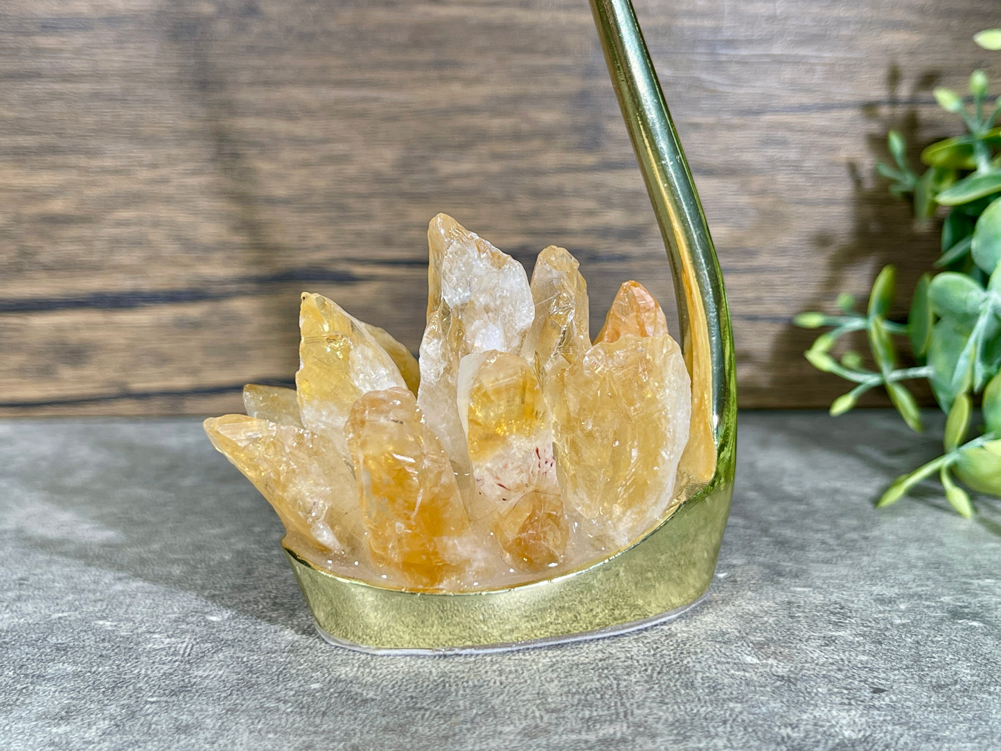 6'' Natural Citrine Swans, Crystal Swans, Crystal Animals, Crystal Decor