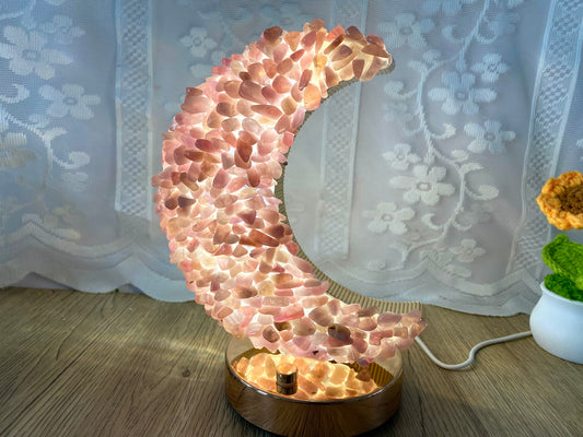 Monkey Natural Purple Rose Quartz Gemstone Lamps, Crystal Moon LAMPS, Crystal Gift