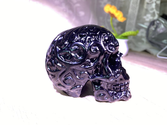 NICE!!! Natural Obsidian Skulls, Crystal Skuls, Hand Carved Crystal Skulls, Crystal Gift